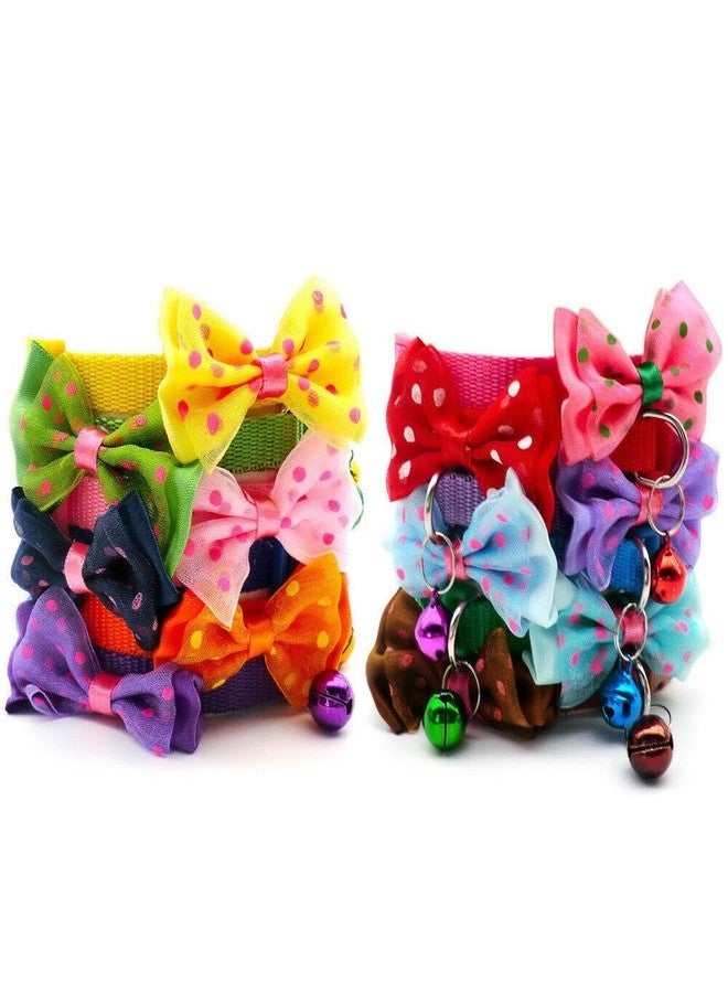 THE DDS STORE 2.Pcs Dog Cat Pet Bowknot Cute Bow Tie Bell Adjustable Puppy Kitten Necktie Collar (Buy 1 Get 1 Free) Color May Vary (2.Pcs Bow Collar) - Image 2